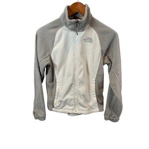 The North Face Fleece Gray and White Full Zip Jacket Womens Size XS